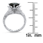 Yaffie ™ Custom Lotus Flower Ring Set - 3ct TDW White Gold with Chic Black and White Diamonds.