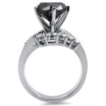 Yaffie ™ Unique White Gold Black Diamond Engagement Ring with 4 1/2ct TDW - Handcrafted Just for You