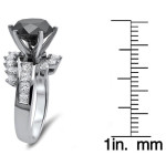 Yaffie ™ Unique White Gold Black Diamond Engagement Ring with 4 1/2ct TDW - Handcrafted Just for You