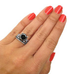 Custom Yaffie ™ Black Diamond Ring: 4 3/5ct TDW in White Gold Set