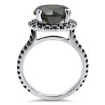 Yaffie™ Custom-Made 4 4/5ct TDW Black Diamond Ring in White Gold
