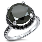 Yaffie™ Custom-Made 4 4/5ct TDW Black Diamond Ring in White Gold