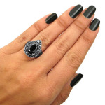 Yaffie ™ Crafted 5 1/2ct TDW Black Diamond Engagement Ring in White Gold