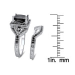 Yaffie ™ One-of-a-Kind White Gold Bridal Set with 5 1/4ct Round Black Diamonds