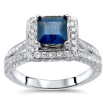 Sophisticated White Gold Sapphire & Diamond Engagement Ring