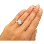 Bridal Bliss: Yaffie White Gold Cushion-Cut Moissanite & 1/2 CT TDW Diamond Set