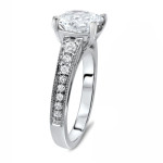 Sparkling Yaffie White Gold Ring with Cushion-Cut Moissanite and Dazzling 1/4ct TDW Diamonds for Engagement