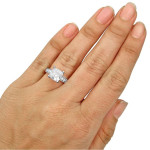 Sparkling Yaffie White Gold Ring with Cushion-Cut Moissanite and Dazzling 1/4ct TDW Diamonds for Engagement
