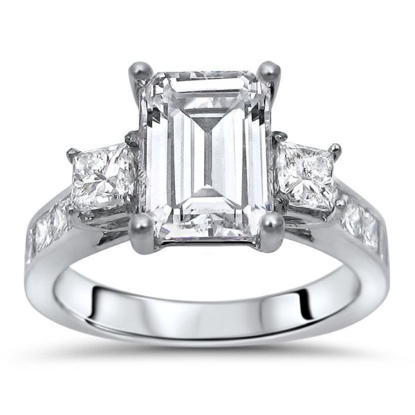 Dazzling Yaffie 1ct TDW Diamond and Moissanite Engagement Ring in White Gold