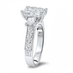 Radiant Moissanite & 1ct TDW Diamond Engagement Ring with Twinkle of Yaffie White Gold