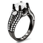 Yaffie Custom-Designed Clarity Enhanced 2 ct Black Gold Diamond Ring