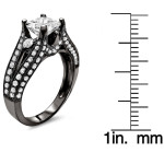 Yaffie™ Custom-Made Princess-Cut Diamond Engagement Ring - 2 ct TDW with Sleek Black Gold Finish