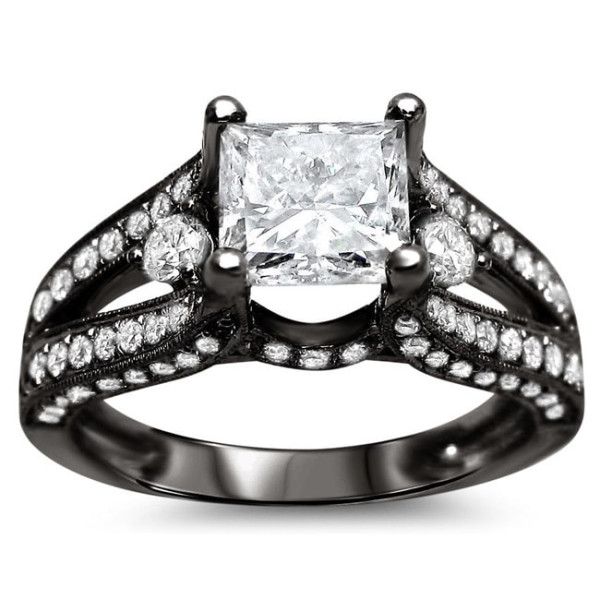 Yaffie ™ Handcrafted Princess-cut Black Gold Diamond Engagement Ring - 2 ct TDW