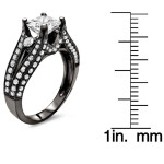 2 ct TDW Princess-Cut Diamond Engagement Ring with Black Gold Enhancement - Exclusively Crafted by Yaffie™