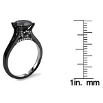 Custom-designed Yaffie ™ Black Gold Split Shank Engagement Ring with 2ct Round Black Diamond