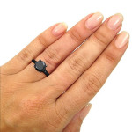 Custom-designed Yaffie ™ Black Gold Split Shank Engagement Ring with 2ct Round Black Diamond