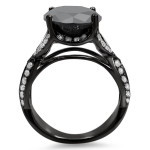 Yaffie Custom Black Diamond Ring - 4 1/4ct TDW in Black Gold