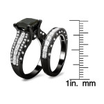 Yaffie Custom Black Princess Cut Diamond Bridal Set - 4 3/4ct TDW of Black Gold Brilliance!