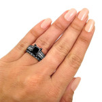 Yaffie ™ Custom Bridal Set: Black & White Diamonds - 4ct TDW