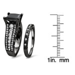 Yaffie ™ Custom Bridal Set: Black & White Diamonds - 4ct TDW