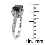 Yaffie ™ Custom Black and White Diamond Halo Ring with 2 1/5ct TDW in Gold