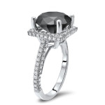 Yaffie ™ Custom Round Black Diamond Engagement Ring with 6 1/2 tdw Gold Sparkle