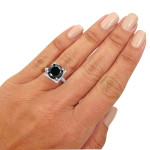 Yaffie ™ Custom Round Black Diamond Engagement Ring with 6 1/2 tdw Gold Sparkle