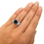 Custom Yaffie™ Black Diamond Engagement Ring - 8ct TDW Gold Round