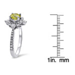 Brighten Up Your Look with a 1 1/10ct TDW Yaffie White Gold Ring Featuring a Stunning Canary Yellow Diamond