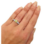 Canary Yellow 3-Stone Diamond Engagement Ring - 1 1/2ct TDW in Yaffie White Gold