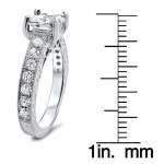 Enhance Your Proposal with Yaffie 1 1/2ctw White Diamond Cushion-cut Engagement Ring in White Gold!