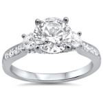 Round Diamond Engagement Ring with 1 1/3ct TDW in Yaffie White Gold
