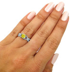 Radiant-Cut Canary Yellow Diamond Engagement Ring in White Gold by Yaffie - 1 1/4 Carat