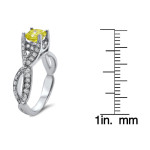Radiant-Cut Canary Yellow Diamond Engagement Ring in White Gold by Yaffie - 1 1/4 Carat