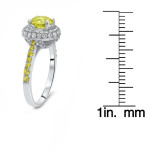 Golden Halo Engagement Ring with 1.75ct Yellow Diamond by Yaffie