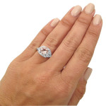 Morganite and Diamond Engagement Ring with 1.6ct White Gold Sparkle
