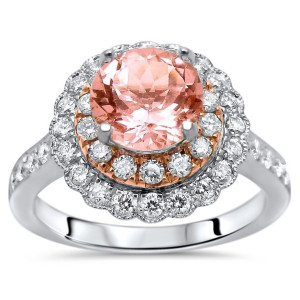 Engage in Elegance with Yaffie 1 4/5 ct Morganite Diamond Ring