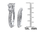 White Gold 3-Stone Diamond Bridal Set with 2 1/4 ct TDW Round Gems by Yaffie