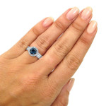 Blue Diamond Engagement Ring with 2.2ct TDW in Yaffie White Gold
