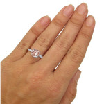 Morganite Diamond White Gold Engagement Ring: Yaffie 2 1/6ct TGW