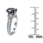 Yaffie ™ Custom Oval Black and White Diamond Engagement Ring - in 2 3/4ct White Gold