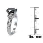 Yaffie ™ Bespoke White Gold Ring with 2 3/4ct Oval Black and White Diamonds for Engagement