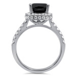 Yaffie ™ Exquisite Black and White Diamond Bridal Ring Set of 2 3/4ct TDW, in Elegant White Gold!