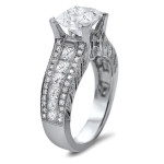 Engage with Royalty: Yaffie Enhanced Princess-cut Round Diamond on White Gold, 2 4/5ct TDW