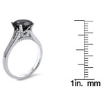 Yaffie™ Custom 2ct TDW Black Round Diamond Solitaire Engagement Ring in White Gold