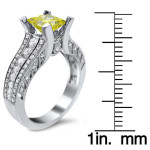 Radiant Canary Diamond Ring - Yaffie 2ct TDW in White Gold