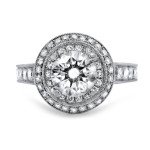 Gorgeous Yaffie 2ct White Gold Diamond Engagement Ring with Clarity Enhancement and Double Halo