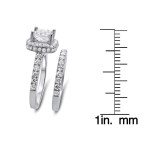 Princess-Cut Diamond Bridal Set with 2ct TDW and Clarity Enhancement in White Gold by Yaffie.