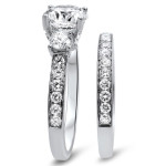 Sparkling Yaffie Bridal Set with 2 Carat TDW Round White Gold Diamonds
