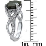 Yaffie™ Custom-Made Black & White Cushion-Cut Diamond Engagement Ring in 3 1/4 Carat White Gold